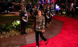 La vice-présidente américaine Kamala Harris arrive au dßner de gala du 43e sommet de l'Asean à Jakarta, le 6 septembre 2023