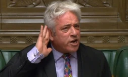 Le président de la Chambre des communes britannique, John Bercow, sur une capture d'écran de la retransmission de la séance du 21 octobre 2019 par la chaßne parlementaire