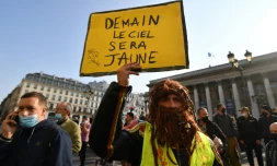 Sur la place de la Bourse à Paris le 12 septembre 2020