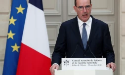 Le Premier ministre Jean Castex fait une déclaration après un Conseil de défense à l'Elysée, le 23 octobre 2020 à Paris