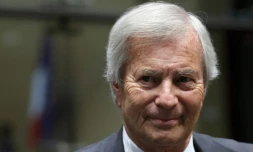 Vincent Bolloré devant la commission d'enquête parlementaire sur le renouvellement de 15 fréquences de TNT à l'Assemblée nationale à Paris, le 13 mars 2024