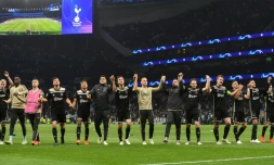 Les joueurs de l'Ajax Amsterdam aprĂšs leur victoire en demi-finale aller de Ligue des champions face Ă Tottenham Ă Londres le 30 avril 2019