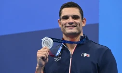 Le nageur français Florent Manaudou, médaillé d'argent sur 50 m libre aux JO de Tokyo, le 1er août 2021
