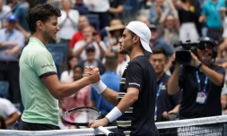 L'Autrichien Dominic Thiem (g) éliminé au premier tour de l'US Open par l'Italien Thomas Fabbiano