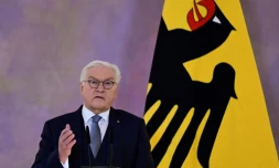 Le président allemand Frank-Walter Steinmeier annonce la dissolution du parlement lors d'un discours au château de Bellevue à Berlin, le 27 décembre 2024