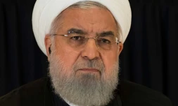 Le président iranien Hassan Rohani lors d'une conférence de presse en marge de l'Assemblée générale des Nations unies, le 26 septembre 2018 à New York