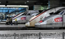 Trains TGV en gare Montparnasse à Paris, le 2 janvier 2020