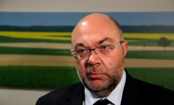 Le ministre de l'Agriculture Stéphane Travert à Pomacle le 27 novembre 2017