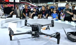 Un drone DJI au salon du drone de Shenzhen en Chine, le 21 mai 2026