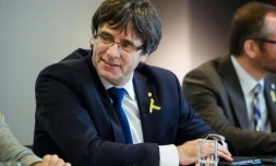 Le dirigeant catalan Carles Puigdemont Ă Berlin le 18 avril 2018