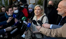 Marine Le Pen, candidate RN à la présidentielle, le 29 janvier 2022 à Madrid