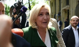 Marine Le pen, le 25 avril 2022 à Paris au lendemain du 2nd tour de la présidentielle remporté par le président sortant Emmanuel Macron