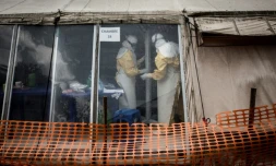Un centre de traitement de malades d'Ebola Ă Butembo, en mars 2019