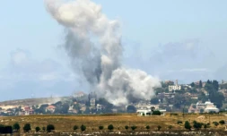 Bombardement israélien près du village de Mayfadoun, dans le sud du Liban, le 6 juin 2026