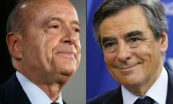 Alain Juppé (g) et François Fillon, le 20 novembre 2016 à Paris