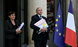 Gérard Collomb (C), le 24 septembre 2018 à l'Elysée