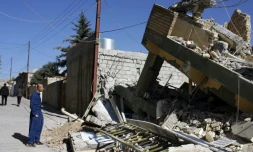 Photo d'une maison détruite par le séisme dans la ville irakienne de Darbandikhan, proche de la frontière avec l'Iran, le 13 novembre 2017