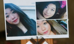 Photo prise le 20 septembre 2018 montrant des messages et des portraits de l'étudiante Sophie Le Tan disparue le 7 septembre près de Strasbourg