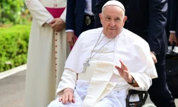 Le pape François à la maison de retraite Sainte-Thérèse, le 13 septembre 2024 à Singapour 