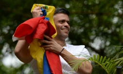 La figure emblématique de l'opposition vénézuélienne Leopoldo Lopez, le 8 juillet 2017 à Caracas