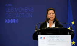 La ministre de la Santé Agnès Buzyn présente le projet de budget de la Sécu pour 2018, lors d'une conférence de presse, le 28 septembre 2017, à Paris