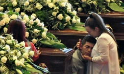 Cérémonie de funérailles nationales des victimes de l'effondrement du pont à Gênes, en Italie, le 18 août 2018