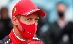 Le pilote allemand de l'écurie Ferrari Sebastian Vettel à l'issue des qualifications du GP de Belgique sur le circuit de Spa-Francorchamps, le 29 août 2020.