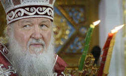 Le patriarche de l'Eglise orthodoxe russe Kirill, le 12 avril 2015 Ă Moscou