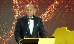 Le Malgache Ahmad Ahmad, président de la Confédération africaine de football (CAF), lors des CAF Awards 2019 à Hurghada en Egypte, le 7 janvier 2020