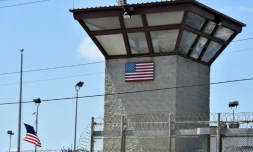 Vue du "Camp 6" de Guantanamo Bay, Ă Cuba