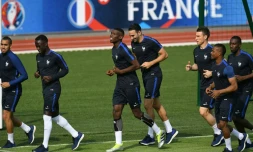 L'équipe à l'entraînement au centre technique national du football de Clairefontaine, le 6 juin 2016