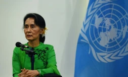 La dirigeante birmane et Prix Nobel de la paix Aung San Suu Kyi, le 30 août 2016 à Naypyidaw