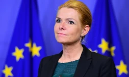 La ministre danoise de l'Immigration et de l'intégration Inger Stojberg lors d'une conférence de presse à Bruxelles, le 6 janvier 2016