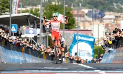 L'Italien Fausto Masnada vainqueur de la 6e étape du Giro, le 16 mai 2019 à San Giovanni Rotondo