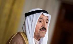 L'émir koweïtien cheikh Sabah al-Ahmad Al-Sabah, lors d'une conférence de presse conjointe avec le président américain Donald Trump, le 7 septembre 2017 à la Maison Blanche, à Washington