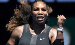 Serena Williams lors du match l'opposant à Barbora Strycova le 23 janvier 2017 à Melbourne