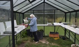 Une patiente souffrant de la maladie d'Alzheimer dans une maison de retraite à Saint Quirin, dans l'est de la France, le 18 octobre 2016