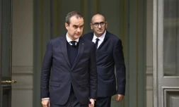 Le Premier ministre Sébastien Lecornu et le ministre de l'Intérieur Laurent Nunez au ministère de l'Intérieur à Paris, le 19 octobre 2026