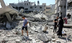 Après une frappe israélienne à Gaza-ville, le 7 septembre 2025