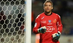 Mickael Landreau alors gardien de Bastia, le 24 août 2013 lors d'un match à Bordeaux