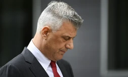 Hashim Thaçi, après sa démission de ses fonctions de président du Kosovo, à Pristina le 5 novembre 2020