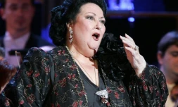 La cantatrice espagnole Montserrat Caballé, le 27 janvier 2005 au palais des Festivals de Cannes, lors de la cérémonie des Victoires de la musique classique