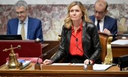 La présidente de l'Assemblée nationale Yaël Braun-Pivet lors de la séance de questions au gouvernement de l'Assemblée nationale, à Paris, le 26 novembre 2024