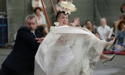 La compagnie de théâtre de rue Royal de Luxe joue sont nouveau spectacle "Miniatures à Nantes, le 29 juillet 2017