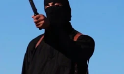 Capture d'écran d'une video de SITE en date du 13 septembre 2014 montrant Mohammed Emwazi alias "Jihadi John" bourreau du groupe jihadiste Etat islamique (EI)