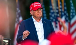 Donald Trump Ă un meeting Ă Doral, en Floride, le 9 juillet 2024