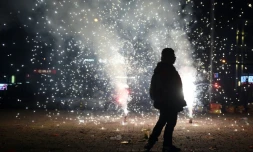 Des feux d'artifice le 8 février 2016 à Pékin à l'occasion du nouvel an lunaire
