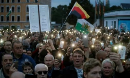 L?extrême droite allemande s?est à nouveau rassemblée le 30 août 2018 à Chemnitz contre la politique migratoire d?Angela Merkel 