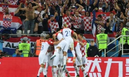 Les Croates vainqueurs du Nigeria avec notamment un penalty transformé par Modric à Kaliningrad, le 16 juin 2018