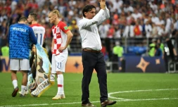 Le sélectionneur de la Croatie Zlatko Dalic à l'issue de la finale du Mondial perdue contre la France à Moscou, le 15 juillet 2018 